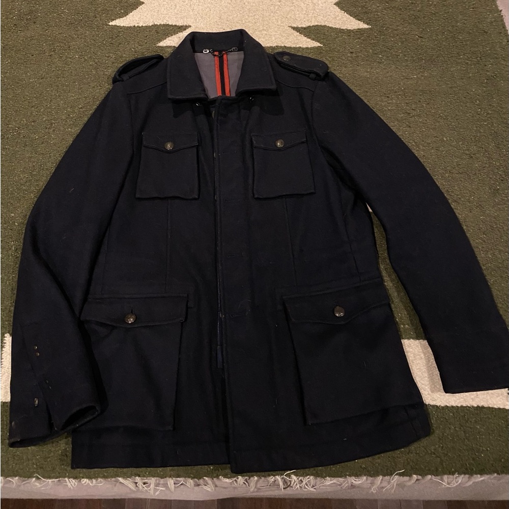Messagarie Navy Blue Men’s Wool Coat Archive 1989/2009 Made in Italy Size 32